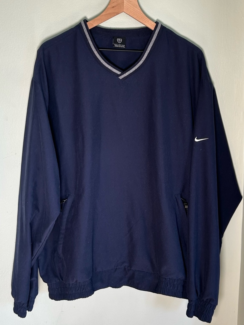 Nike Golf Vintage Navy Pullover Windbreaker with Contrast Trim